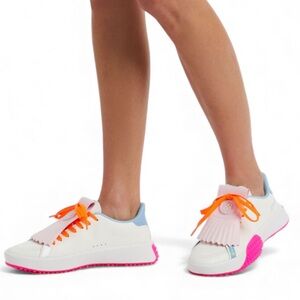 G/FORE Womens G.112 Kiltie Golf Shoes - Snow/Knockout Pink NWOB